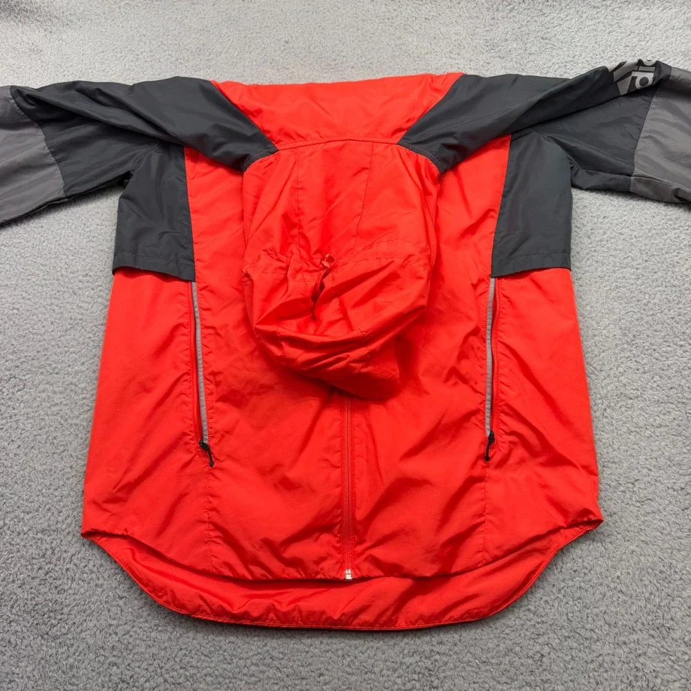 Adidas CV3268 Mens Size Large ID Woven Shell Red/Grey‎ Hooded Windbreaker Jacket